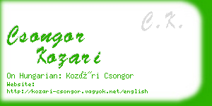 csongor kozari business card